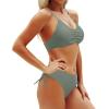 imageYonique Women Two Piece Bathing Suits Push Up Bikini Set Halter Swimsuit Vintage SwimwearArmy Green1