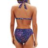 imageYonique Women Two Piece Bathing Suits Push Up Bikini Set Halter Swimsuit Vintage SwimwearStar Whole Sky