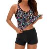 imageYonique 2 Piece Tankini Swimsuits for Women with Boy Shorts Athletic Swim Tank Top Bathing SuitsColorful Paisley