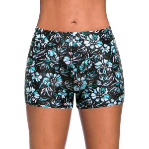 imageYonique Womens Swim Shorts Solid Tankini Bottoms Swimsuit BottomsAvailable in PlusAqua Flower