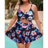 imagePlus Size Swim Dress  One Piece Swimsuit Tummy Control Bathing Suit with Skirt Cutout SwimwearColorful Floral