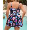 imagePlus Size Swim Dress  One Piece Swimsuit Tummy Control Bathing Suit with Skirt Cutout SwimwearColorful Floral