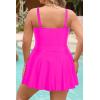 imagePlus Size Swim Dress  One Piece Swimsuit Tummy Control Bathing Suit with Skirt Cutout SwimwearHot Pink