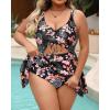 imagePlus Size Swim Dress  One Piece Swimsuit Tummy Control Bathing Suit with Skirt Cutout SwimwearPink Floral