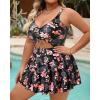 imagePlus Size Swim Dress  One Piece Swimsuit Tummy Control Bathing Suit with Skirt Cutout SwimwearPink Floral