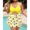 imagePlus Size Swim Dress  One Piece Swimsuit Tummy Control Bathing Suit with Skirt Cutout SwimwearSunflower Yellow