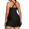 imagePlus Size Tankini with Skirt  Two Piece Swimsuit Tummy Control Bathing Suit High Neck Swimwear 2025Black
