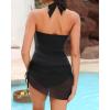 imageTankini Bathing Suit for Women  Two Piece Swimsuit with Skirt Tummy Control Swimwear Halter Mesh Swim Dress 2025Black