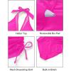 imageTankini Bathing Suit for Women  Two Piece Swimsuit with Skirt Tummy Control Swimwear Halter Mesh Swim Dress 2025Hot Pink
