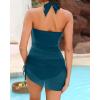 imageTankini Bathing Suit for Women  Two Piece Swimsuit with Skirt Tummy Control Swimwear Halter Mesh Swim Dress 2025Teal