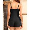 imageTankini Swimsuits with Shorts  Two Piece Swimsuits Tummy Control Bathing Suits with PocketsBlack