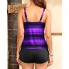 imageTankini Swimsuits with Shorts  Two Piece Swimsuits Tummy Control Bathing Suits with PocketsPurple Stripe