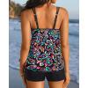 imageWomen Tankini Swimsuit with Shorts  Flowy Two Piece Swimsuits Tummy Control Bathing Suits 2025 SwimwearColorful Paisley