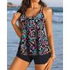 imageWomen Tankini Swimsuit with Shorts  Flowy Two Piece Swimsuits Tummy Control Bathing Suits 2025 SwimwearColorful Paisley