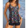 imageWomen Tankini Swimsuit with Shorts  Flowy Two Piece Swimsuits Tummy Control Bathing Suits 2025 SwimwearColorful Paisley