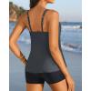 imageWomen Tankini Swimsuit with Shorts  Flowy Two Piece Swimsuits Tummy Control Bathing Suits 2025 SwimwearGrey