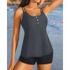imageWomen Tankini Swimsuit with Shorts  Flowy Two Piece Swimsuits Tummy Control Bathing Suits 2025 SwimwearGrey