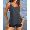 imageWomen Tankini Swimsuit with Shorts  Flowy Two Piece Swimsuits Tummy Control Bathing Suits 2025 SwimwearGrey