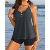 imageWomen Tankini Swimsuit with Shorts  Flowy Two Piece Swimsuits Tummy Control Bathing Suits 2025 SwimwearGrey