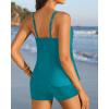 imageWomen Tankini Swimsuit with Shorts  Flowy Two Piece Swimsuits Tummy Control Bathing Suits 2025 SwimwearTeal
