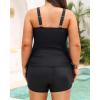 imageWomens Plus Size Tankini Swimsuit  Two Piece Bathing Suit with Shorts 2025 VWired Tummy Control SwimwearBlack