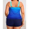 imageWomens Plus Size Tankini Swimsuit  Two Piece Bathing Suit with Shorts 2025 VWired Tummy Control SwimwearBlue Gradient