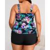 imageWomens Plus Size Tankini Swimsuit  Two Piece Bathing Suit with Shorts 2025 VWired Tummy Control SwimwearColorful Floral