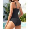 imageWomens Two Piece Swimsuits  Ruffle Flounce Tankini Tummy Control Bathing Suits V Neck SwimwearBlack 01