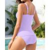 imageWomens Two Piece Swimsuits  Ruffle Flounce Tankini Tummy Control Bathing Suits V Neck SwimwearLavender