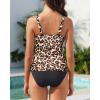 imageWomens Two Piece Swimsuits  Ruffle Flounce Tankini Tummy Control Bathing Suits V Neck SwimwearLeopard