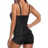 imageYonique 2 Piece Swimsuit for Women Blouson Tankini Top with Shorts Tummy Control Bathing SuitBlack