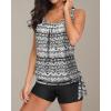 imageYonique 2 Piece Swimsuit for Women Blouson Tankini Top with Shorts Tummy Control Bathing SuitBlack and White