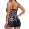 imageYonique 2 Piece Swimsuit for Women Blouson Tankini Top with Shorts Tummy Control Bathing SuitColorful Paisley