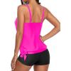 imageYonique 2 Piece Swimsuit for Women Blouson Tankini Top with Shorts Tummy Control Bathing SuitHot Pink