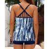 imageYonique 2 Piece Tankini Swimsuits for Women with Boy Shorts Athletic Swim Tank Top Bathing SuitsBlue Tie Dye
