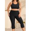 imageYonique 3 Piece Plus Size Swimsuits for Women Tankini Tops with Sports Bra and Swim Capris Athletic Bathing SuitsBlack