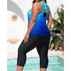 imageYonique 3 Piece Plus Size Swimsuits for Women Tankini Tops with Sports Bra and Swim Capris Athletic Bathing SuitsBlue Gradient
