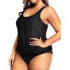 imageYonique Plus Size Two Piece Swimsuit for Women Blouson Tankini Tummy Control Bathing SuitBlack