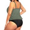 imageYonique Plus Size Two Piece Swimsuit for Women Blouson Tankini Tummy Control Bathing SuitOlive Green