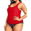 imageYonique Plus Size Two Piece Swimsuit for Women Blouson Tankini Tummy Control Bathing SuitRed