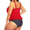 imageYonique Plus Size Two Piece Swimsuit for Women Blouson Tankini Tummy Control Bathing SuitRed