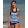 imageYonique Tankini Swimsuits for Women with Shorts Athletic Two Piece Bathing Suits Racerback Tank Tops SwimwearAblue Mandala