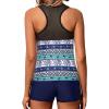 imageYonique Tankini Swimsuits for Women with Shorts Athletic Two Piece Bathing Suits Racerback Tank Tops SwimwearAblue Mandala