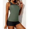 imageYonique Tankini Swimsuits for Women with Shorts Athletic Two Piece Bathing Suits Racerback Tank Tops SwimwearArmy Green