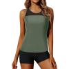 imageYonique Tankini Swimsuits for Women with Shorts Athletic Two Piece Bathing Suits Racerback Tank Tops SwimwearArmy Green
