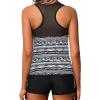 imageYonique Tankini Swimsuits for Women with Shorts Athletic Two Piece Bathing Suits Racerback Tank Tops SwimwearBlack  White