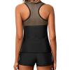 imageYonique Tankini Swimsuits for Women with Shorts Athletic Two Piece Bathing Suits Racerback Tank Tops SwimwearBlack