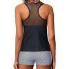 imageYonique Tankini Swimsuits for Women with Shorts Athletic Two Piece Bathing Suits Racerback Tank Tops SwimwearBlackstriped
