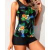 imageYonique Tankini Swimsuits for Women with Shorts Athletic Two Piece Bathing Suits Racerback Tank Tops SwimwearGreen