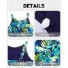 imageYonique Tankini Swimsuits with Shorts  Tummy Control Two Piece Blouson Bathing Suits High Neck SwimwearBlue Leaves